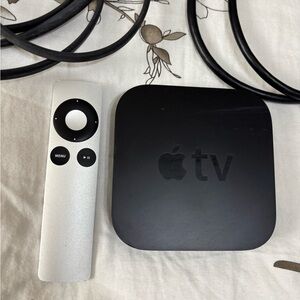 3rd Generation Apple TV Streaming Box in Black with Silver Remote